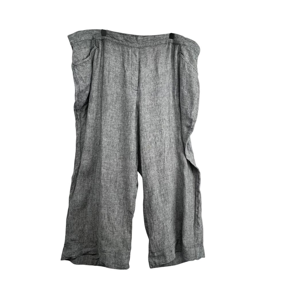 J Jill Love Linen Size 4x Pants Wide Leg Pockets Workwear Elastic Waist Natural